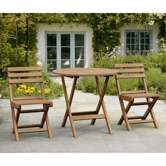 Teak Outdoor Dining Set for 2 - Chester (Table) & Alabama (Chairs) - Teak HQ™
