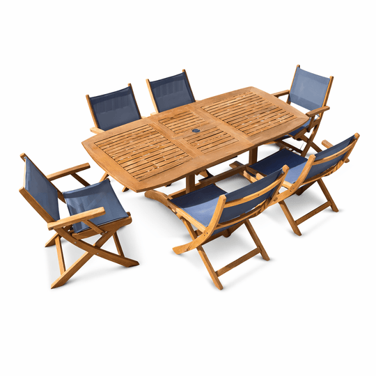 Teak Outdoor Dining Set For 6 - Family (Table) & Sailmate (Chairs) - Teak HQ™