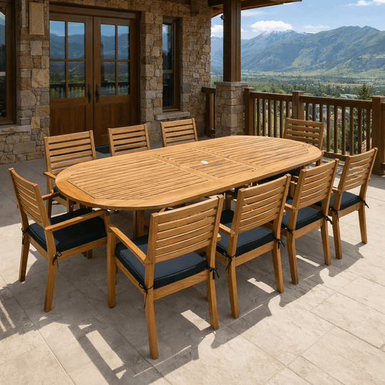 Teak Outdoor Dining Set For 8 - Family (Table) & Avant (Chairs) - Teak HQ™