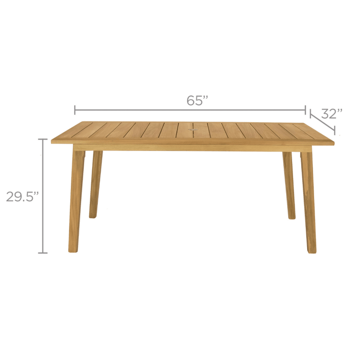 Teak Outdoor Dining Table (65" Long Rectangle) - Admiral - Teak HQ™