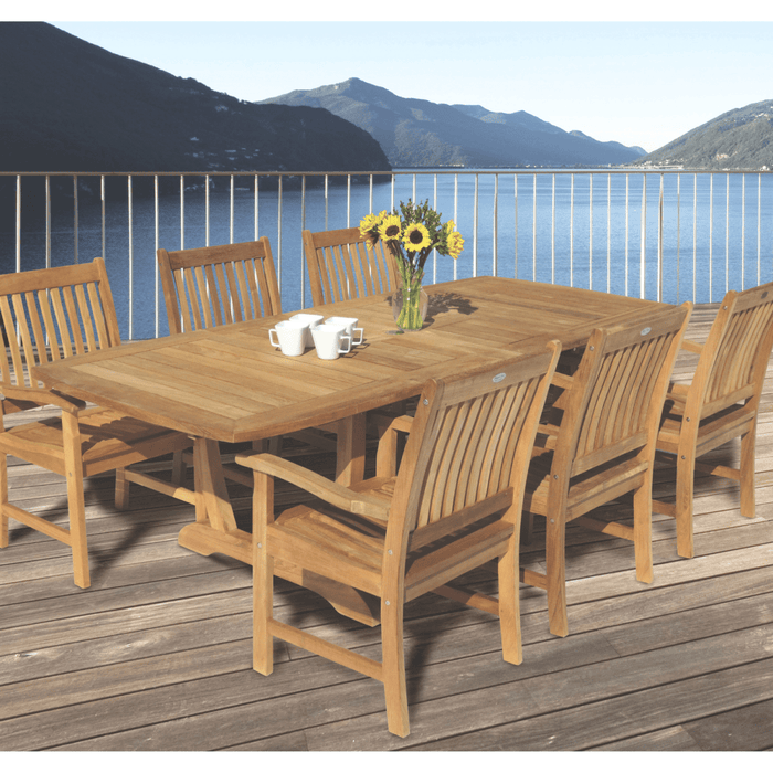 Teak Outdoor Dining Table For 8 (96" Long Rectangle) - Gala - Teak HQ™