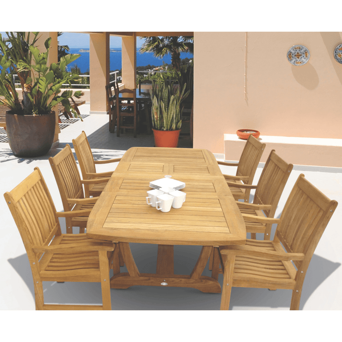 Teak Outdoor Dining Table For 8 (96" Long Rectangle) - Gala - Teak HQ™