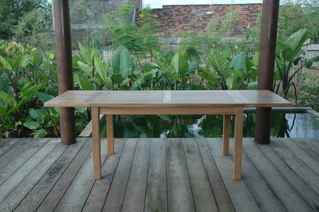 Teak Outdoor Extendable Table (95" Long Rectangle) - Bahama - Teak HQ™