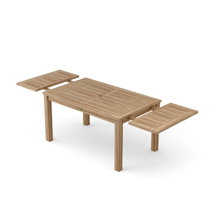 Teak Outdoor Extendable Table (95" Long Rectangle) - Bahama - Teak HQ™