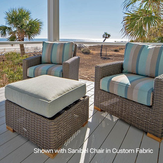 Teak Outdoor Ottoman - Sanibel - Teak HQ™