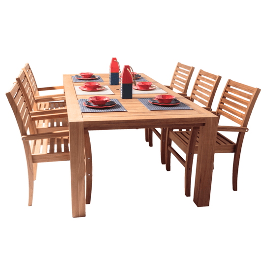 Teak Outdoor Set - Comfort (Table) & Avant (6 Chairs) - Teak HQ™