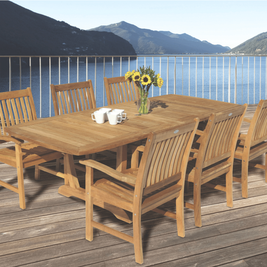 Teak Outdoor Table / Chairs - Gala (Table) & Compass (6 Chairs) - Teak HQ™