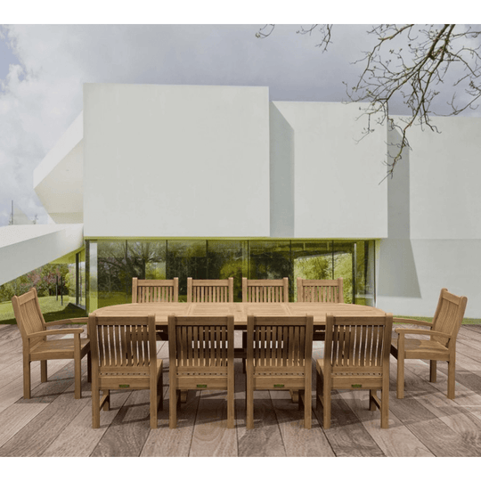 Teak Oval Dining Table and Chairs (10) - Sahara - Teak HQ™