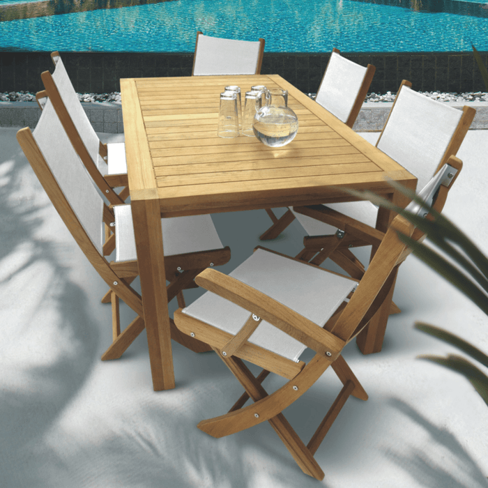 Teak Patio Table (63" Long Rectangle) - Comfort - Teak HQ™