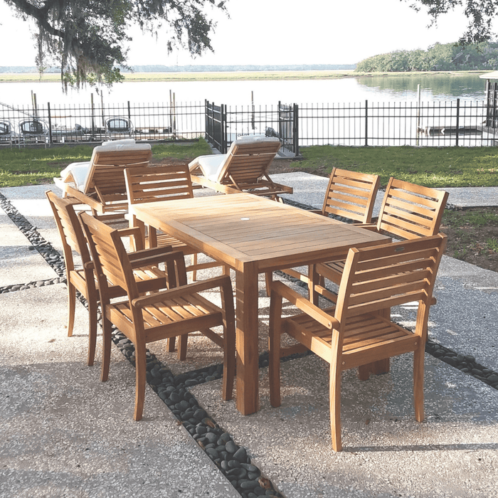 Teak Patio Table (63" Long Rectangle) - Comfort - Teak HQ™