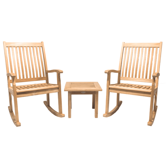 Teak Rocking Chairs and Table Set - Comfort - Teak HQ™
