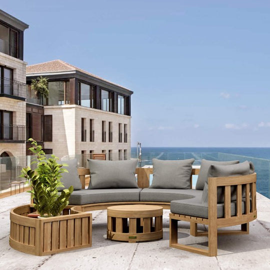 Teak Sectional Outdoor Sofa - Arena 5 - Piece Modular Set - Teak HQ™