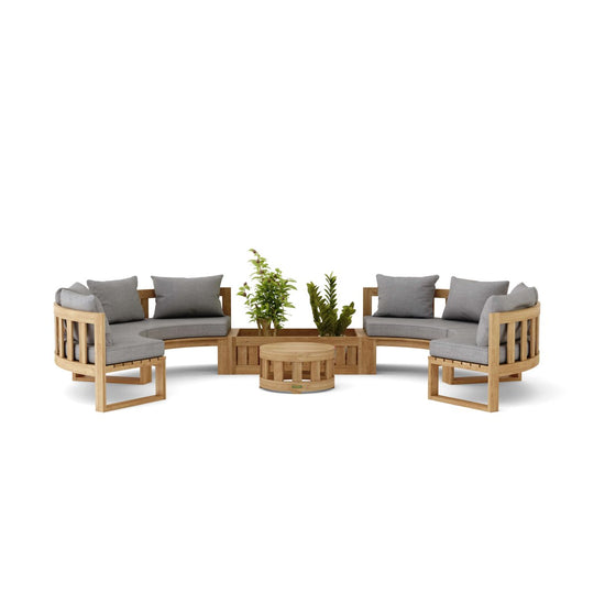 Teak Sectional Sofa - Arena 6 - Piece Modular Set - Teak HQ™