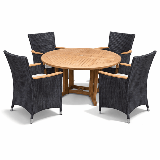 Teak Table With Chairs - DropLeaf (Table) & Helena (4 Chairs) - Teak HQ™