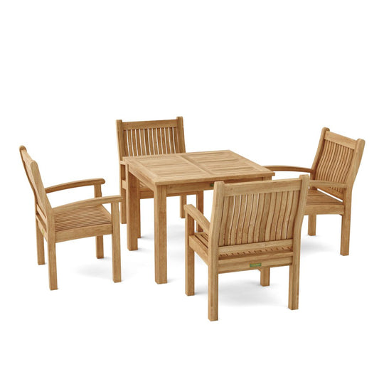 Teak Wood Bistro Set - Bahama (Table) & Sahara (4 Chairs) - Teak HQ™