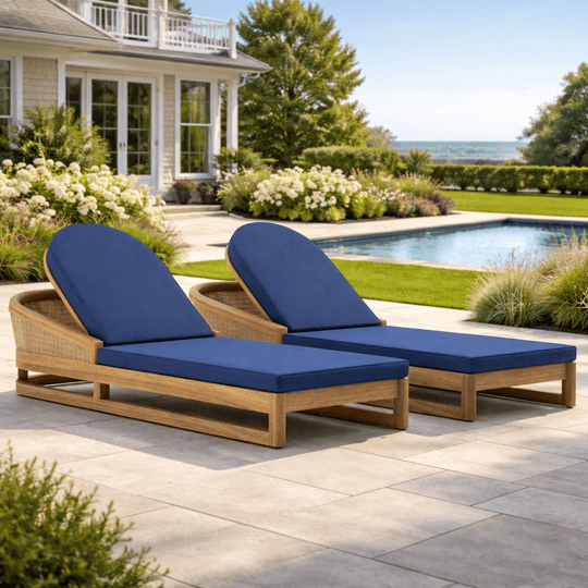Teak Wood Chaise Lounge Chairs - Catania 2 - Lounger Set - Teak HQ™