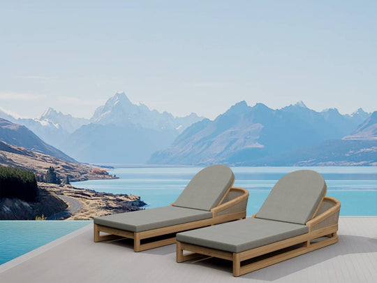 Teak Wood Chaise Lounge Chairs - Catania 2 - Lounger Set - Teak HQ™