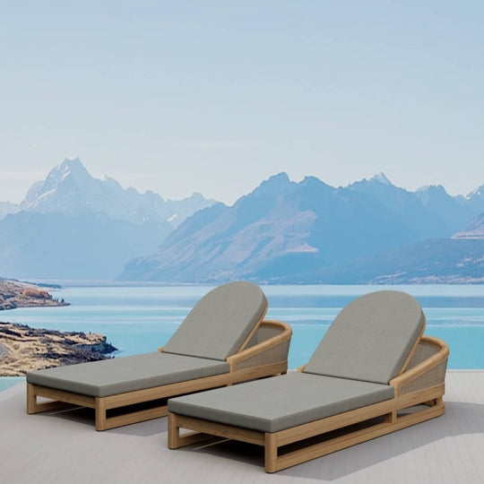 Teak Wood Chaise Lounge Chairs - Catania 2 - Lounger Set - Teak HQ™