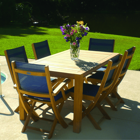 Teak Wood Dining Table With 6 Chairs - Comfort (Table) & Sailmate (Chairs) - Teak HQ™