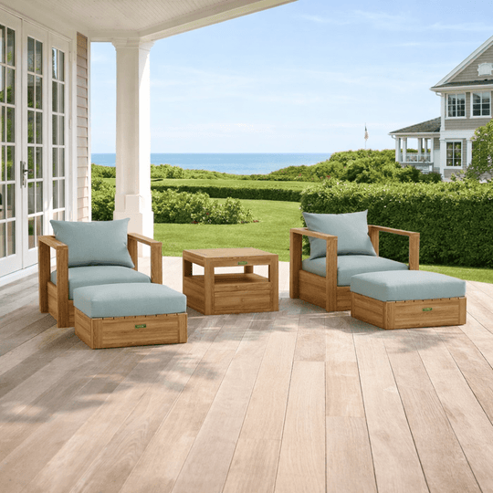 Teak Wood Outdoor Patio Furniture - Copacabana 5 - Piece Set - Teak HQ™
