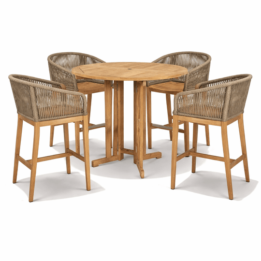 Teak Wood Outdoor Table and Chairs - Admiral (Table) & Malibu (4 Chairs) - Teak HQ™