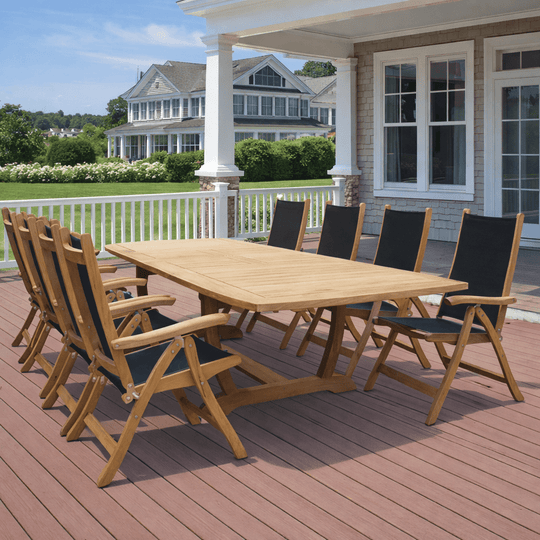 Teak Wood Patio Dining Set - Gala (Table) & Florida (8 Chairs) - Teak HQ™