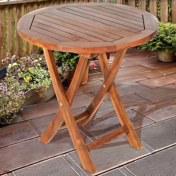 Teak Wood Round Dining Table (26" Round) - by All Things Cedar - Teak HQ™