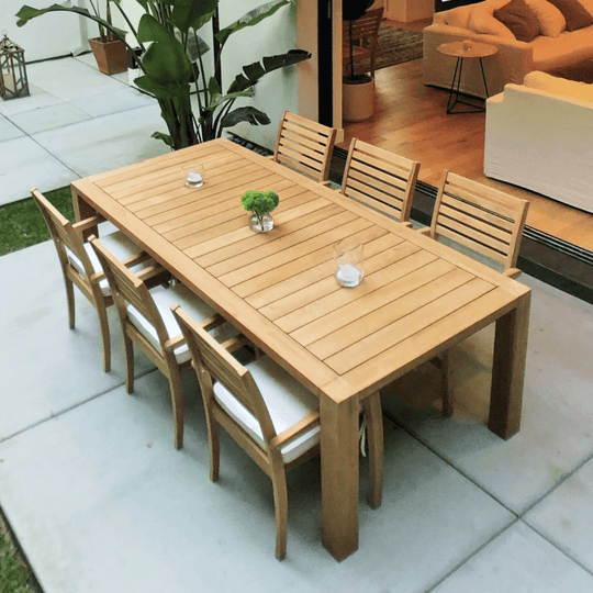 Teak Wood Table (94.5" Long Rectangle) - Comfort - Teak HQ™