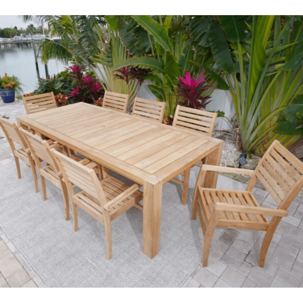 Teak Wood Table (94.5" Long Rectangle) - Comfort - Teak HQ™