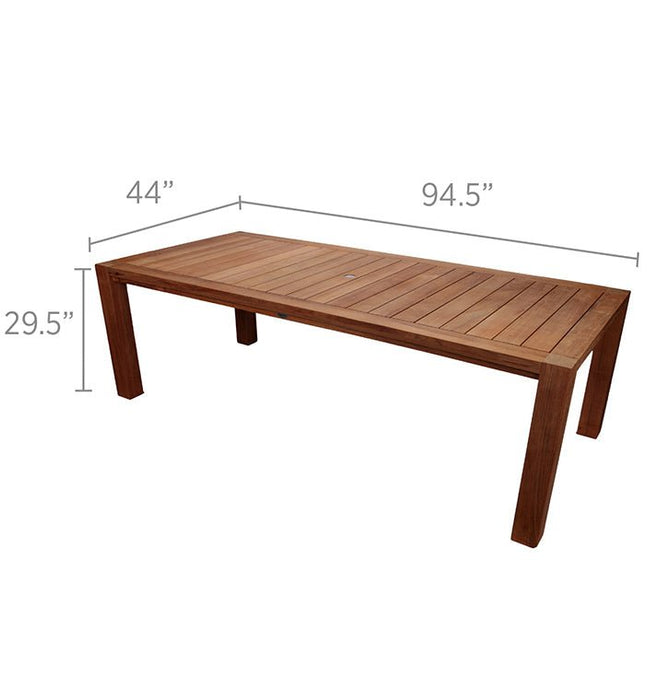Teak Wood Table (94.5" Long Rectangle) - Comfort - Teak HQ™