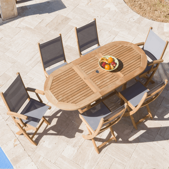 Teak Wood Table and Chairs - Family (Table) & Sailmate (6 Chairs) - Teak HQ™