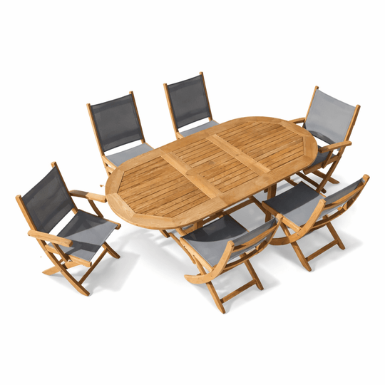 Teak Wood Table and Chairs - Family (Table) & Sailmate (6 Chairs) - Teak HQ™