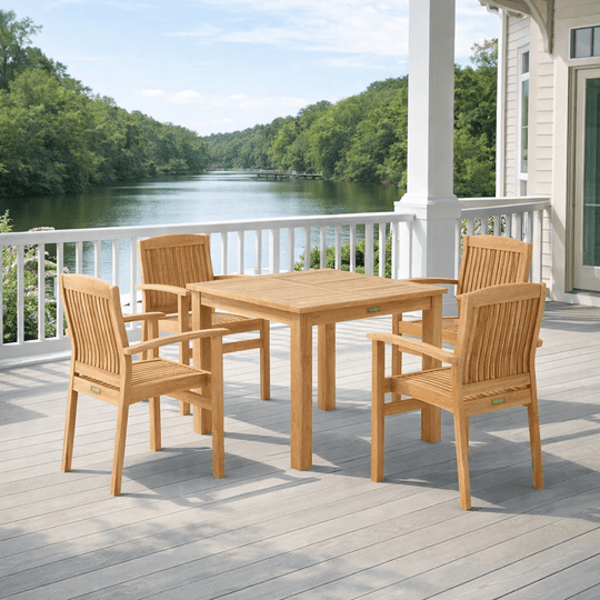 Teak Wood Table Set - Bahama (Table) & Sahara (4 Chairs) - Teak HQ™