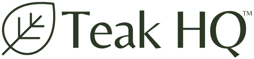 Teak HQ logo with leaf icon