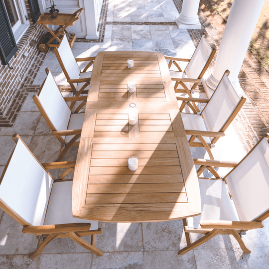 Teakwood Patio Table and Chairs - Gala (Table) & Florida (6 Chairs) - Teak HQ™