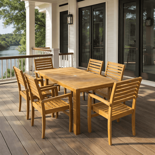 Teakwood Table and Chairs - Comfort (Table) & Avant (6 Chairs) - Teak HQ™