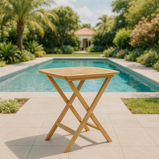 Outdoor Folding Teak Table (24" Square) - Windsor