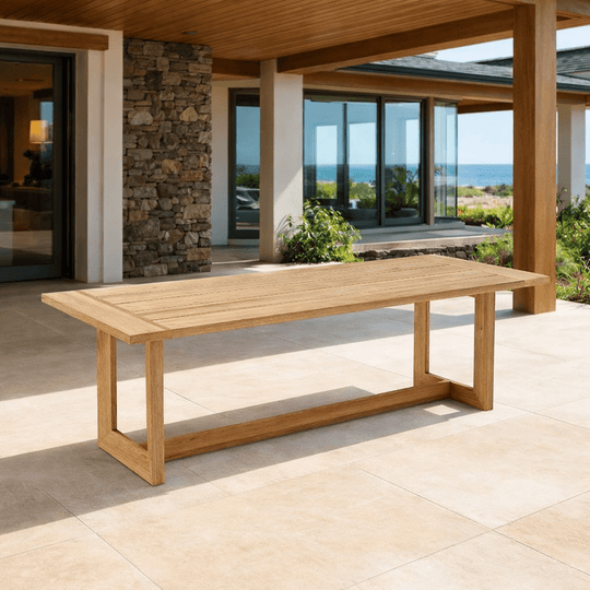 Wooden Teak Table (95.5" Long Rectangle) - Smyrna - Teak HQ™