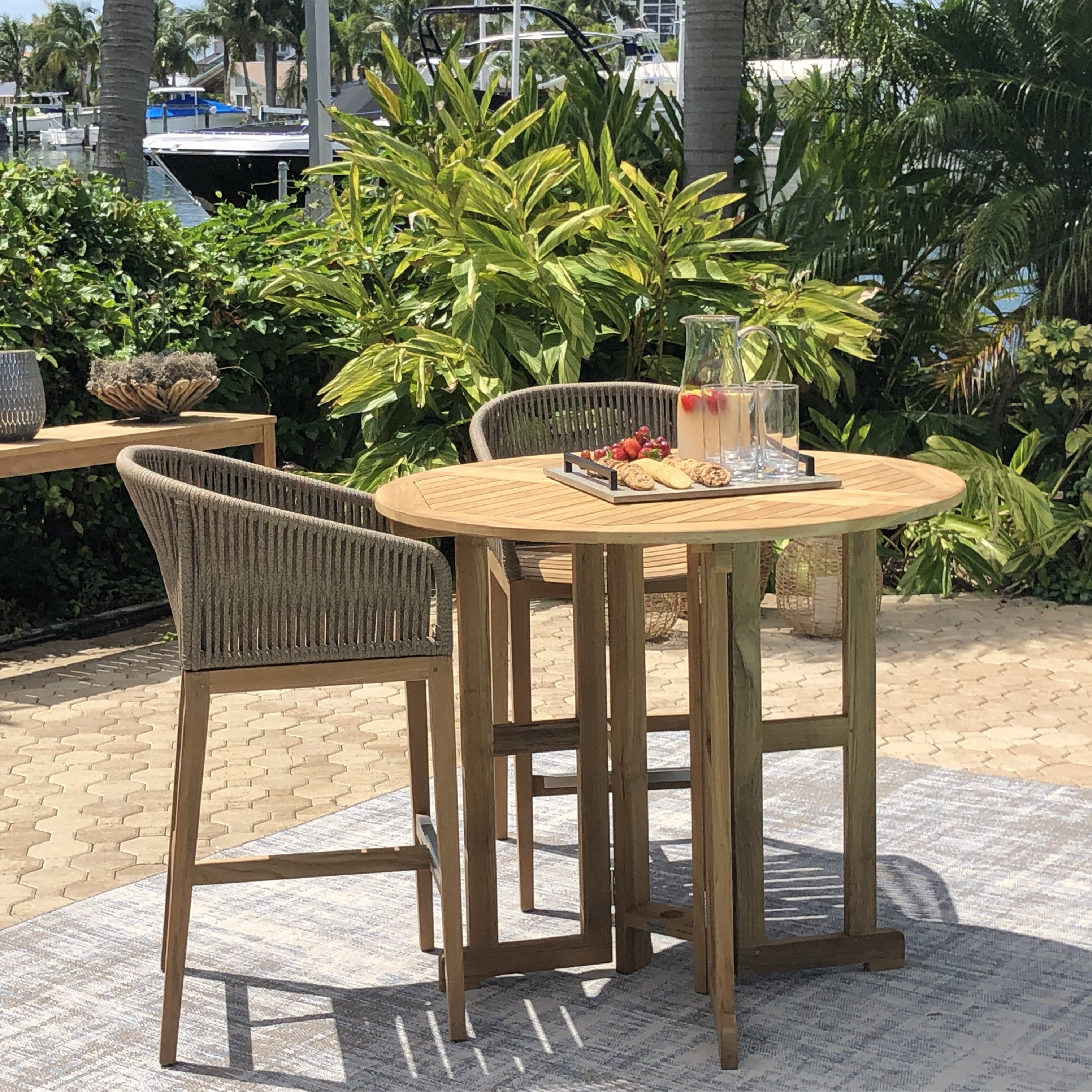 Teak Outdoor Bistro Set (Img 1)