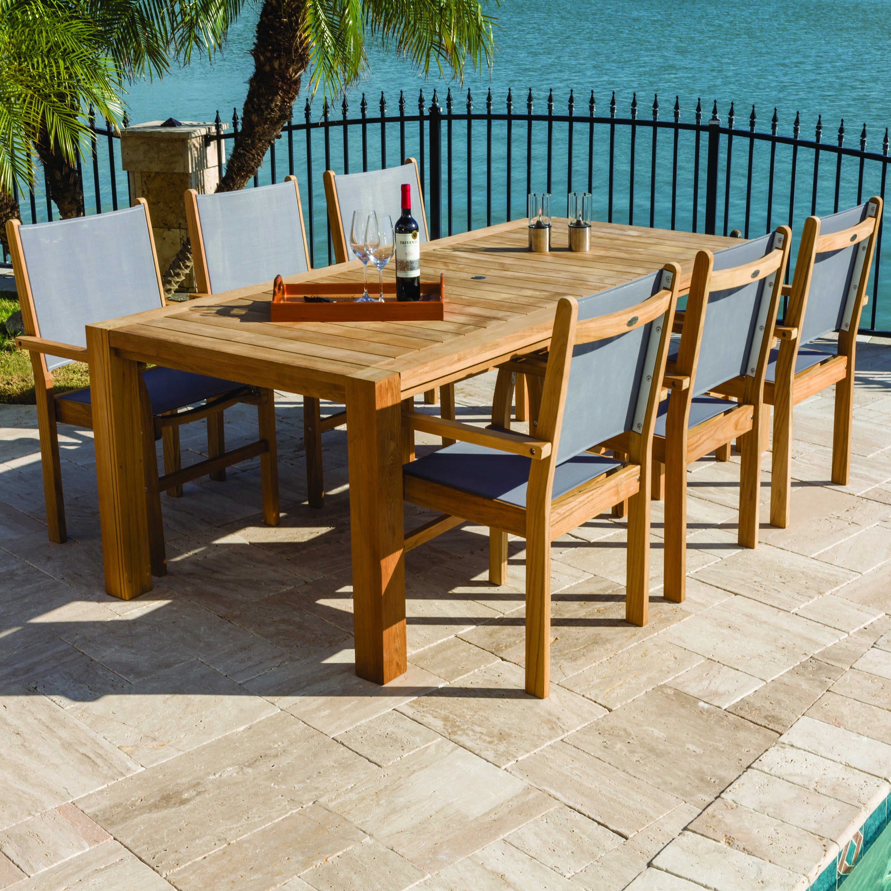 Teak Dining Table With Chairs (Img 1)