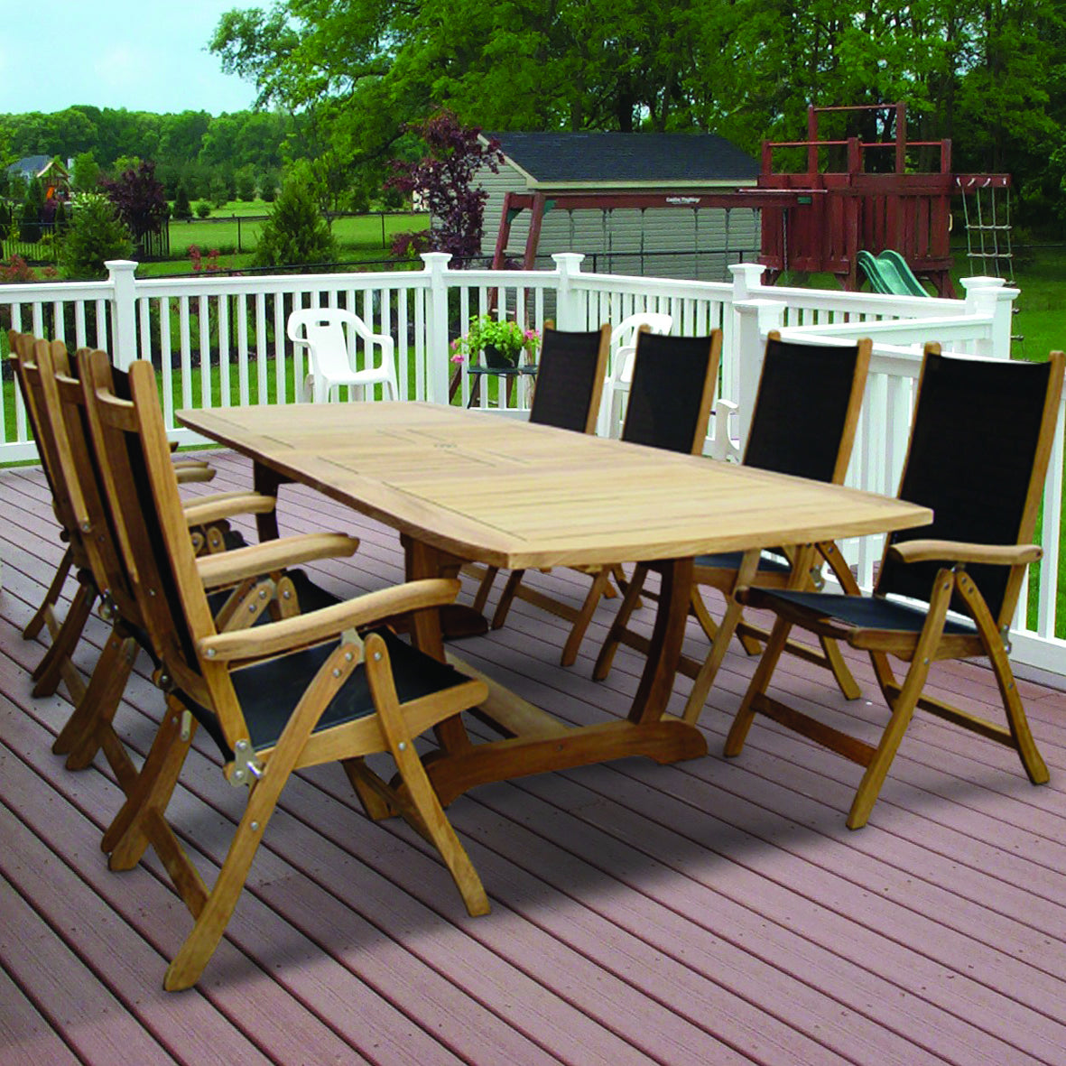 Teak Wood Patio Dining Set (Img 1)