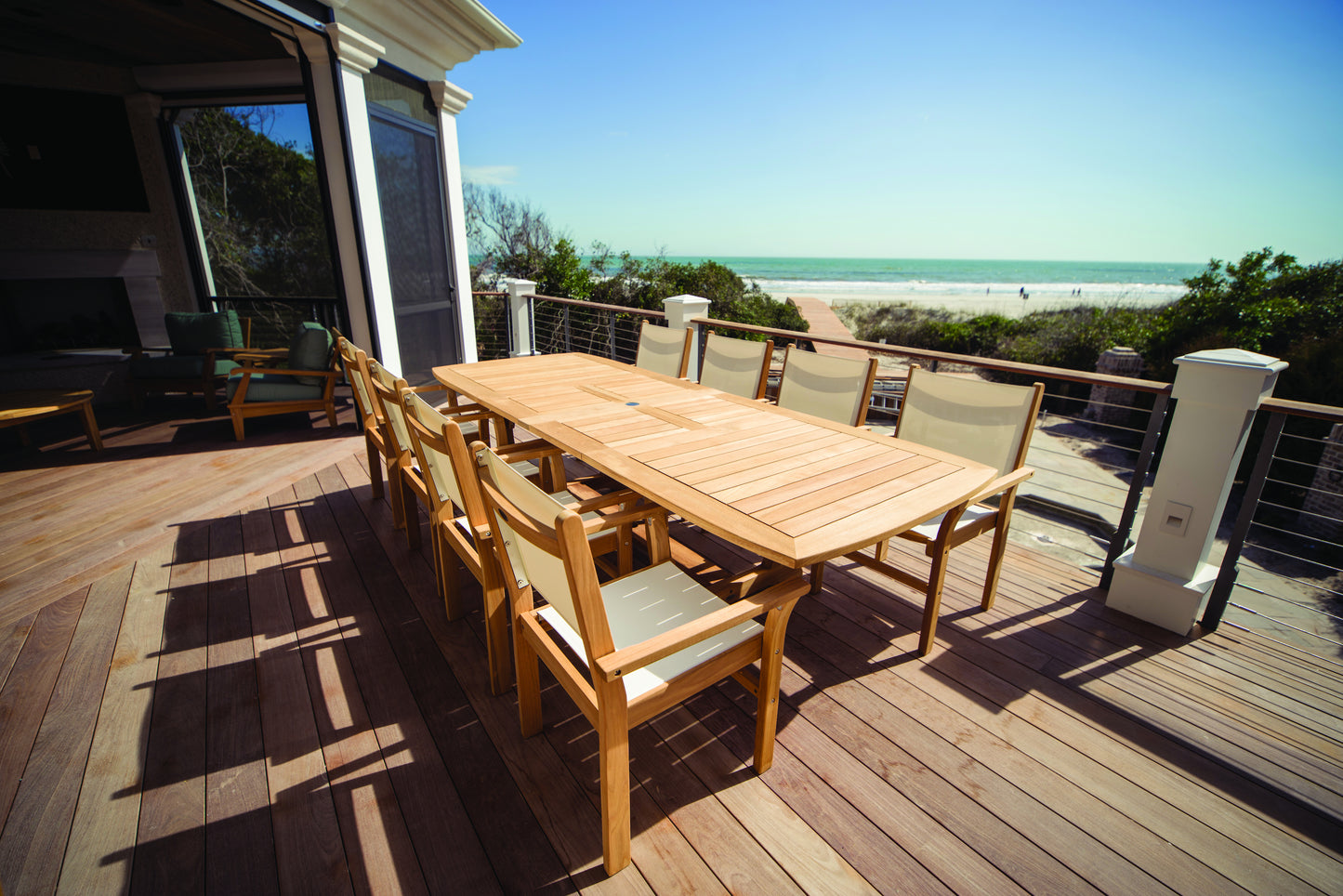 Gala 84" (Expandable to 102" or 120") Rectangular Teak Dining Table