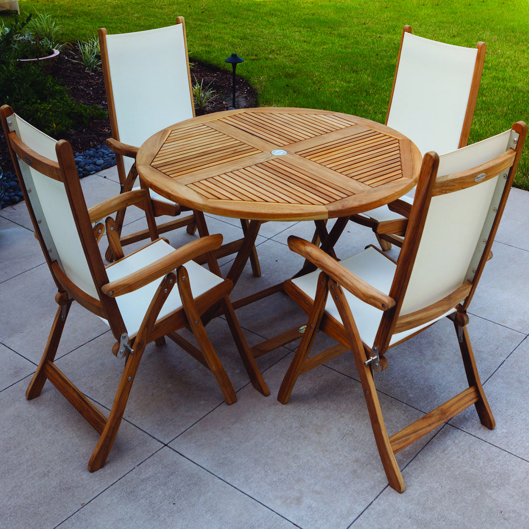 Teak Patio Table With Chairs (Img 1)