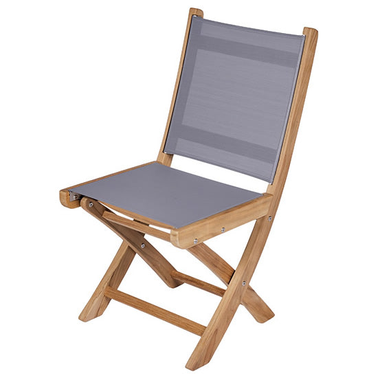 Sailmate Teak Folding Sling Side Chair