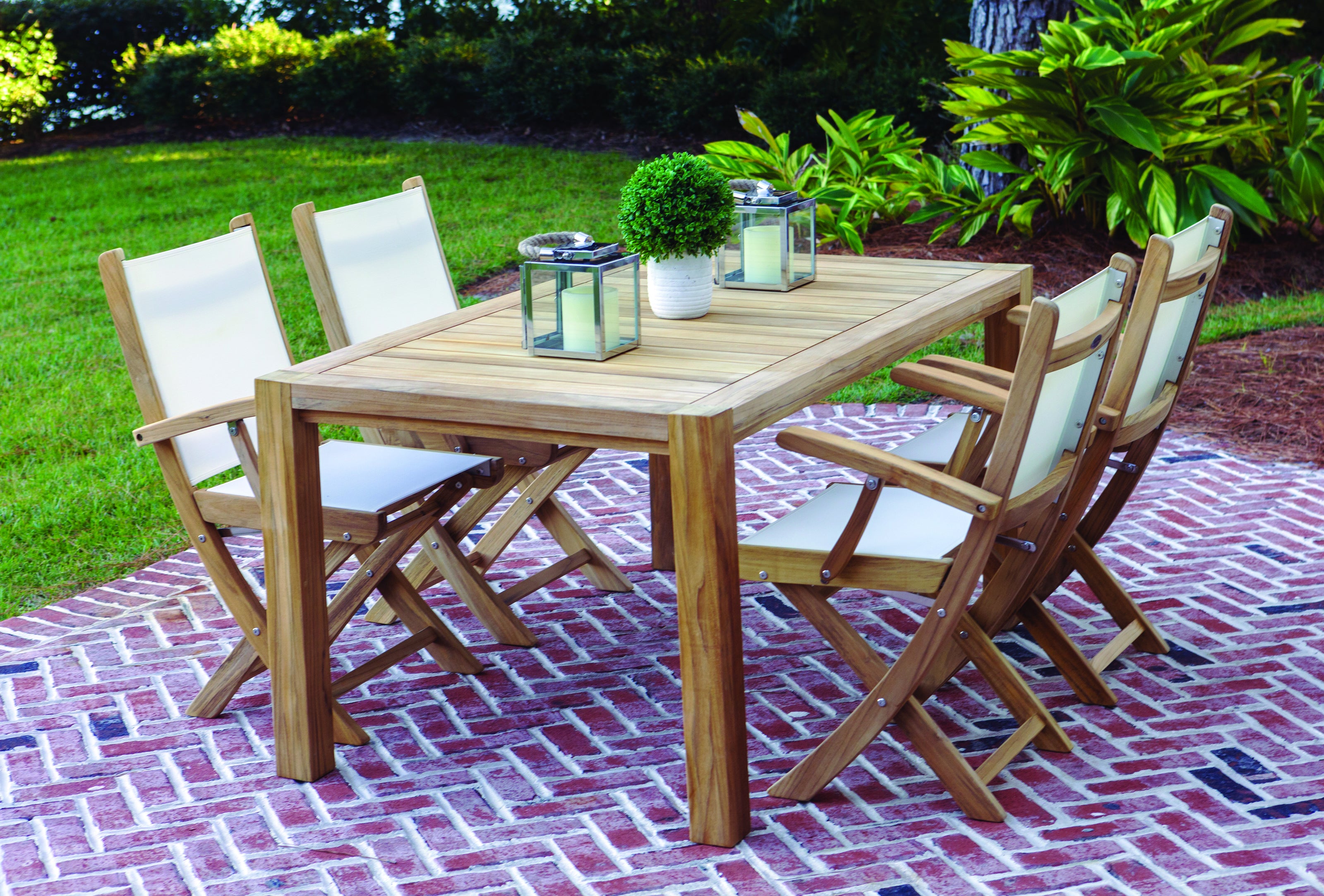 Teak Outdoor Dining Set For 4 (Img 2)