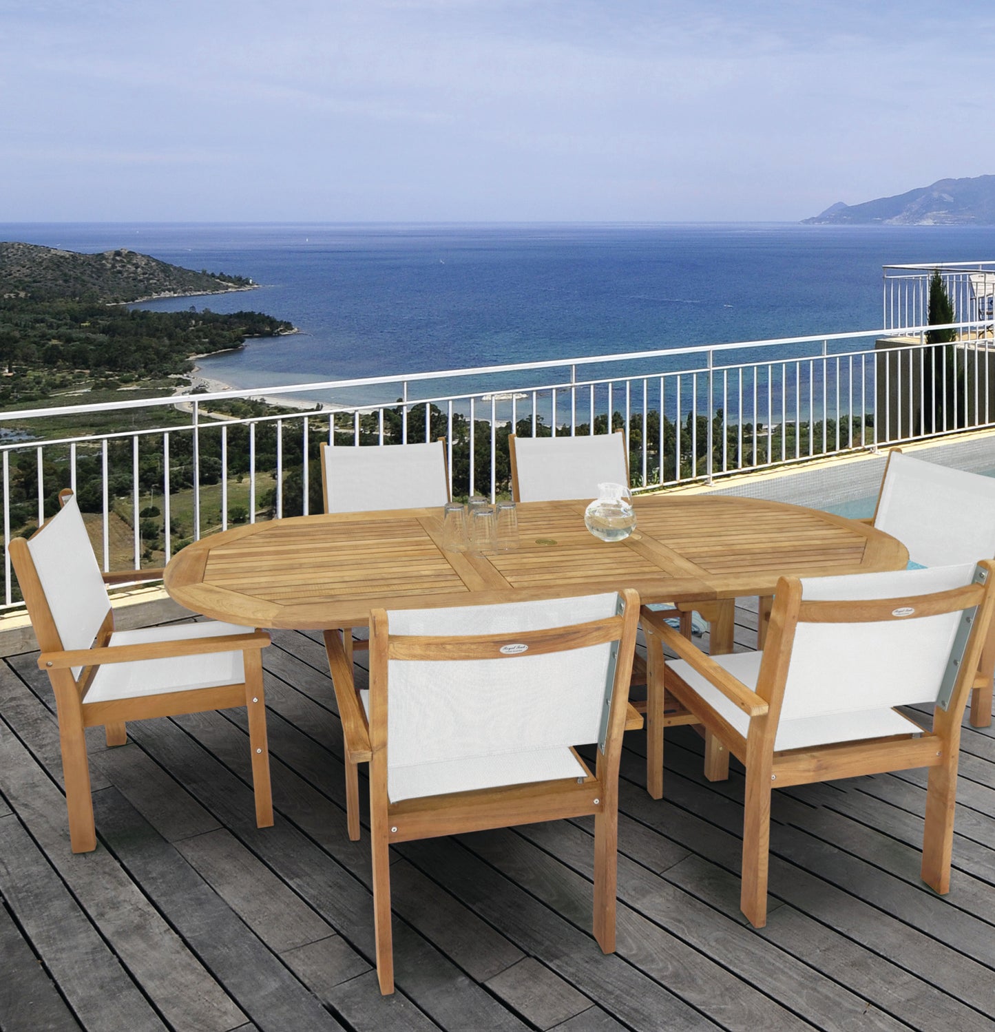 Family 72" (Expandable to 96") Oval Teak Dining Table