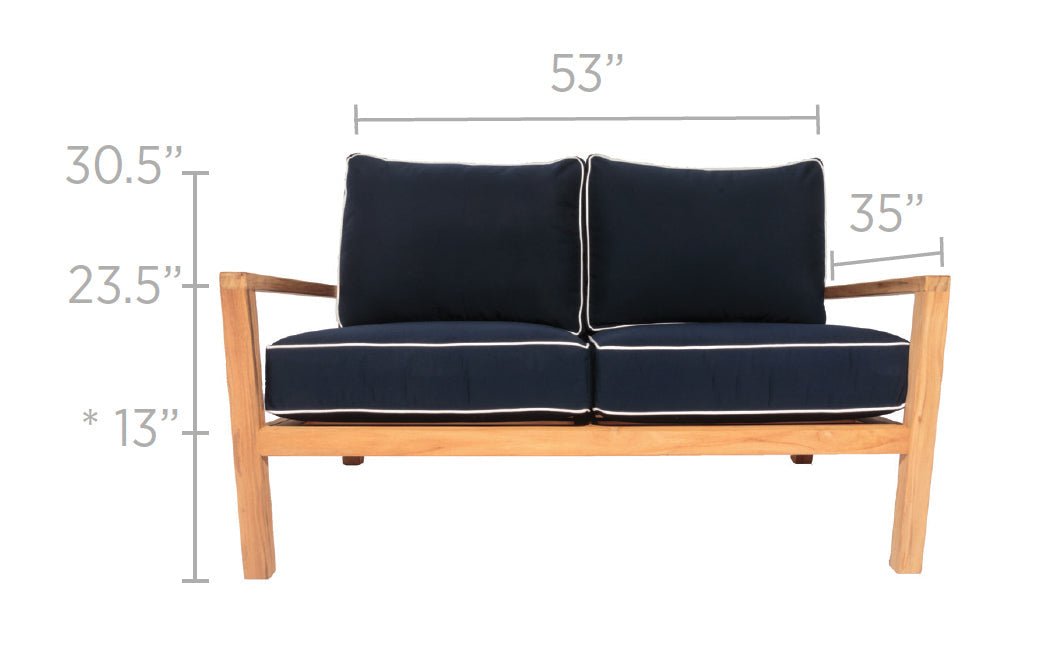 Teak Outdoor Loveseat - Coastal - Teak HQ™