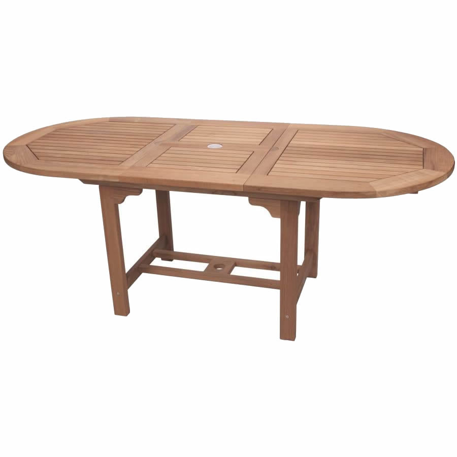 Oval teak store table