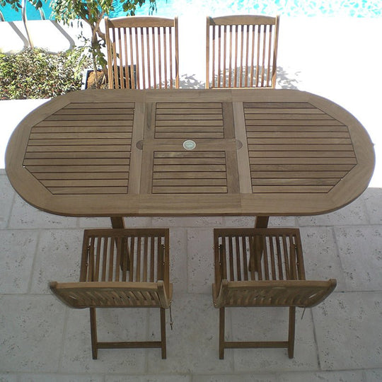 Teak Patio Table Set - Family (Table) & Sailor (4 Chairs) - Teak HQ™
