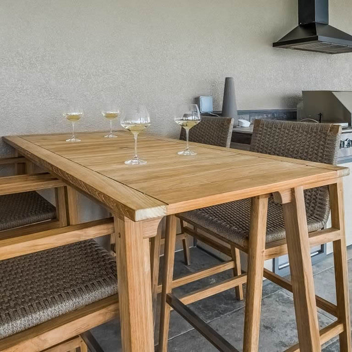 Teak Pedestal Table (70" Long Rectangle) - Admiral - Teak HQ™